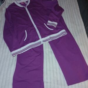 Vintage Pappagallo Fuschia Women's Track Suit Sz M/S EEVC